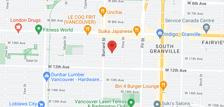 map of 100 1753 W 11TH AVENUE